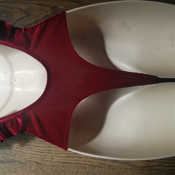 Blue Life velvet ruffle one piece bodysuit size XS NWOT - Picture 5 of 7